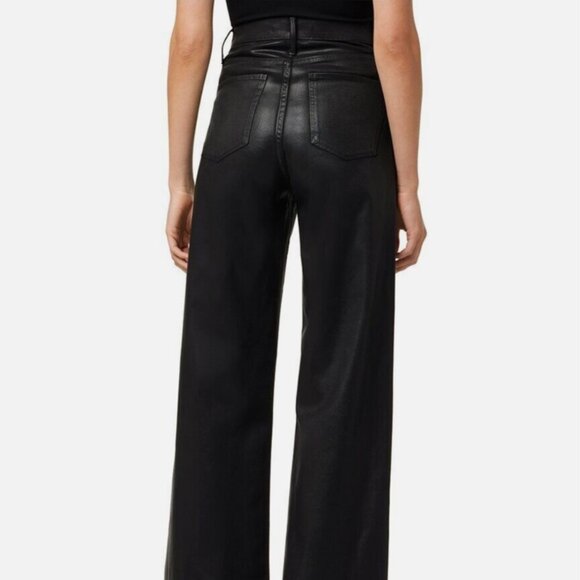 New Joe's Jeans The Mia High Rise Wide Leg Coated Subtle Sheer Black Sz 25 - Picture 5 of 12
